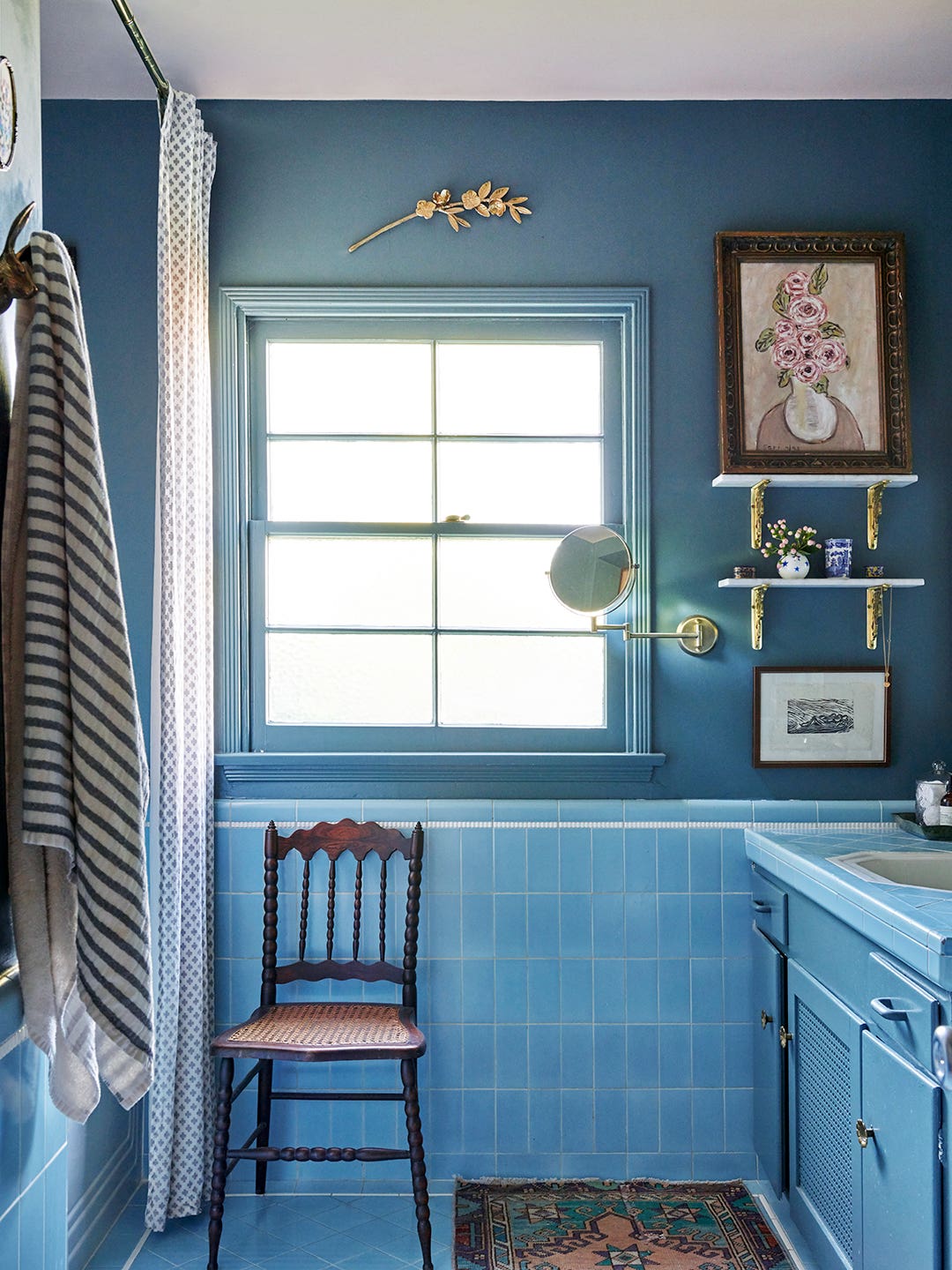 blue tiled bathroom