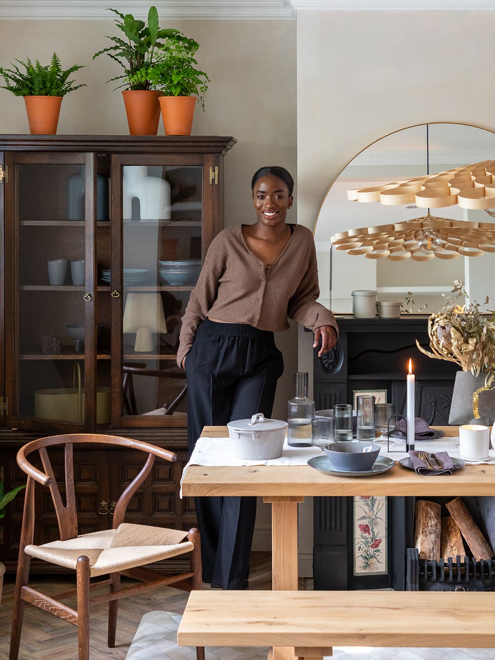 woman in dining room