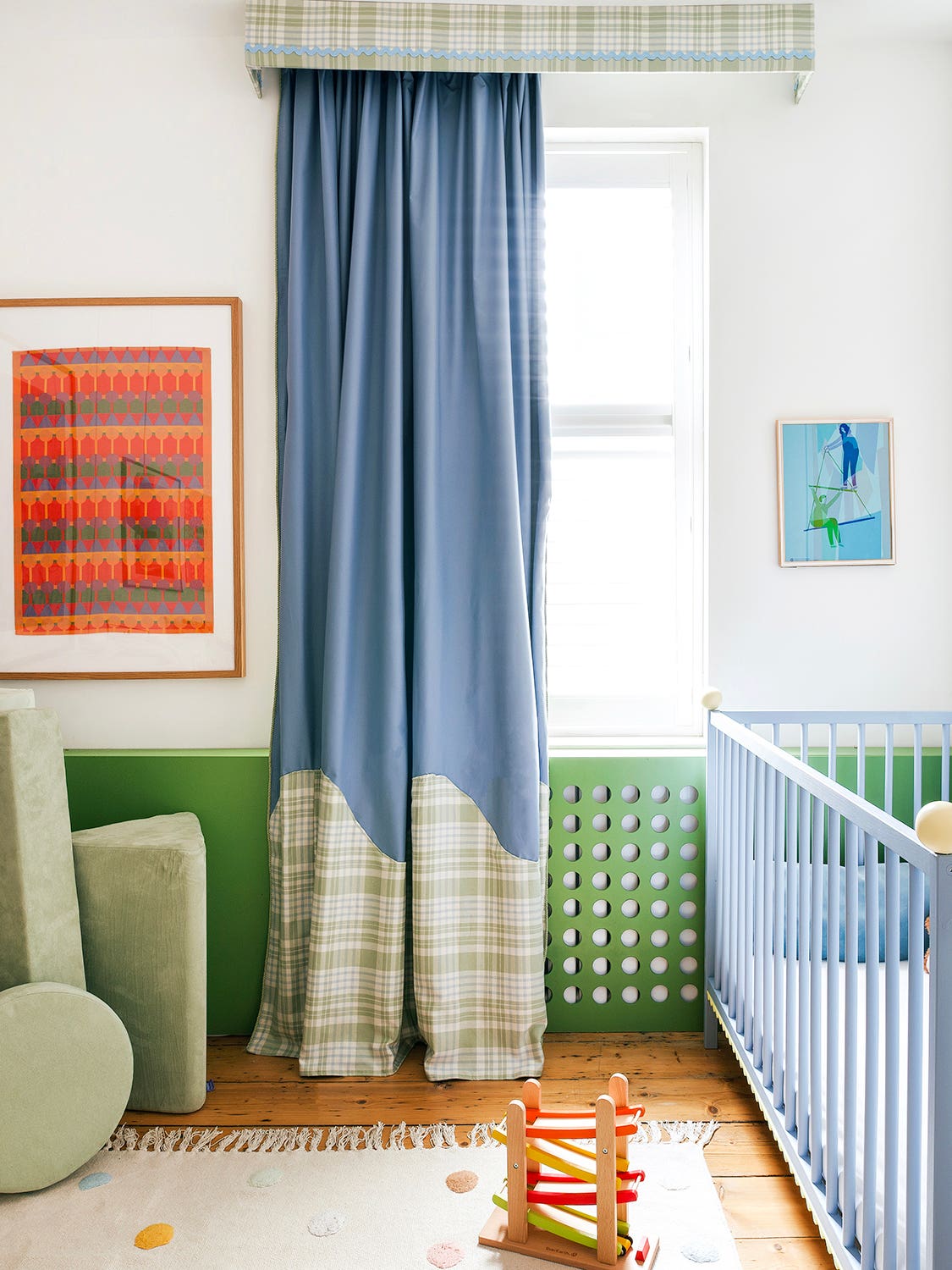 blue and green nursery