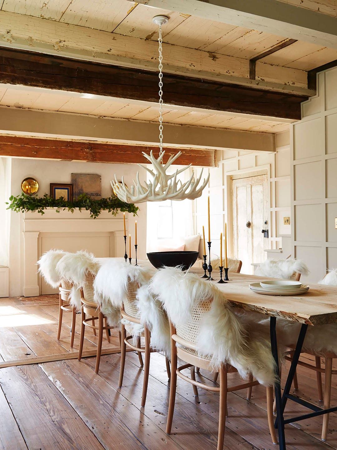 sheepskin covered chairs