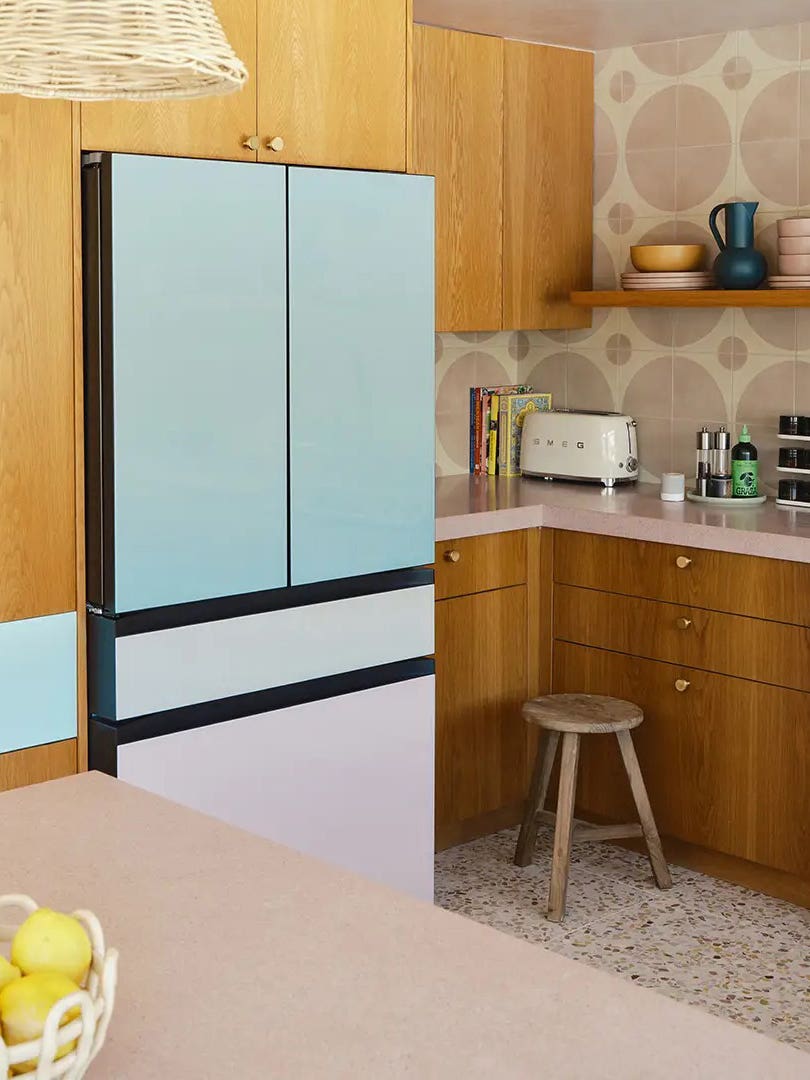 blue fridge