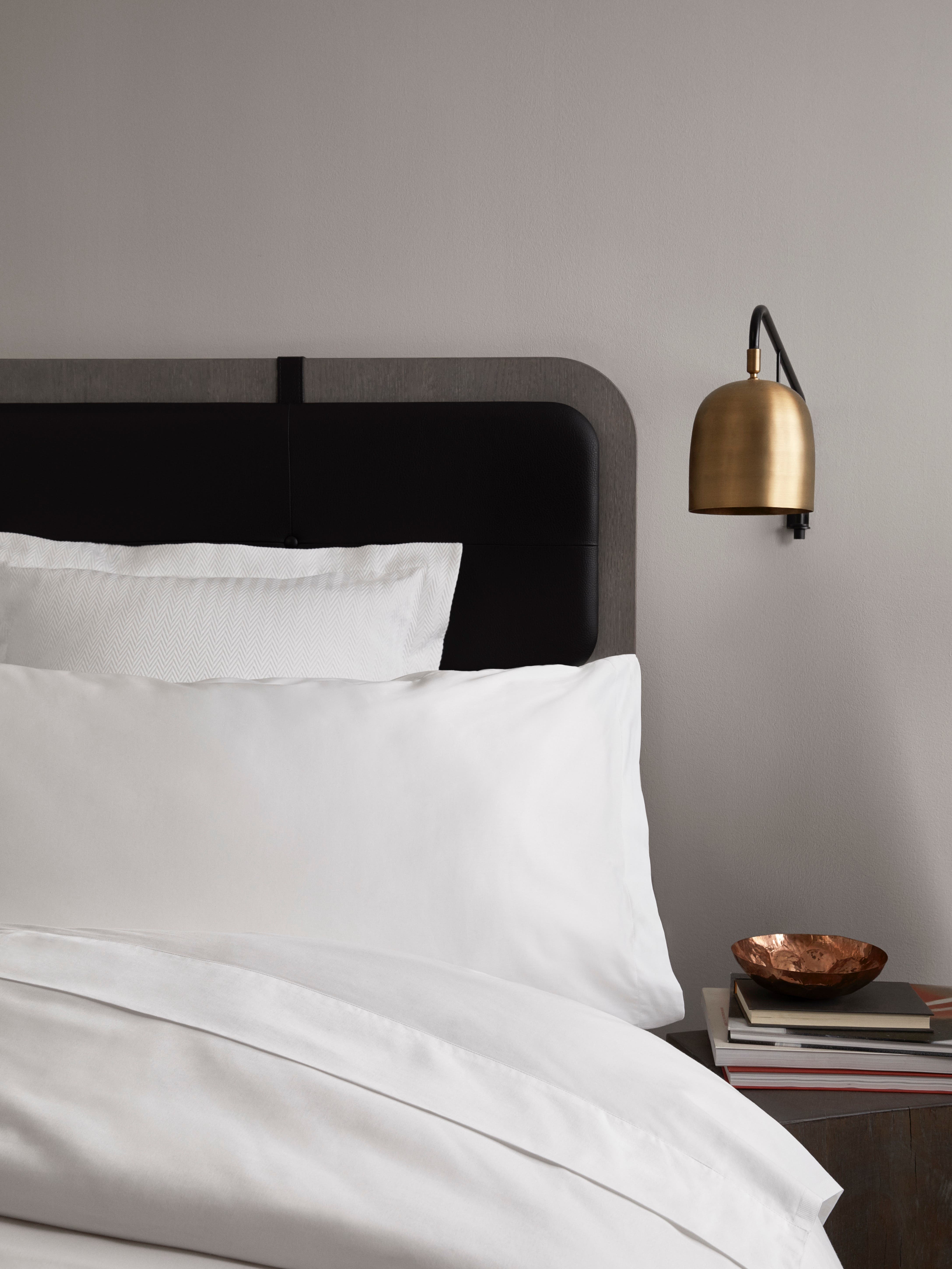 white bed sheets