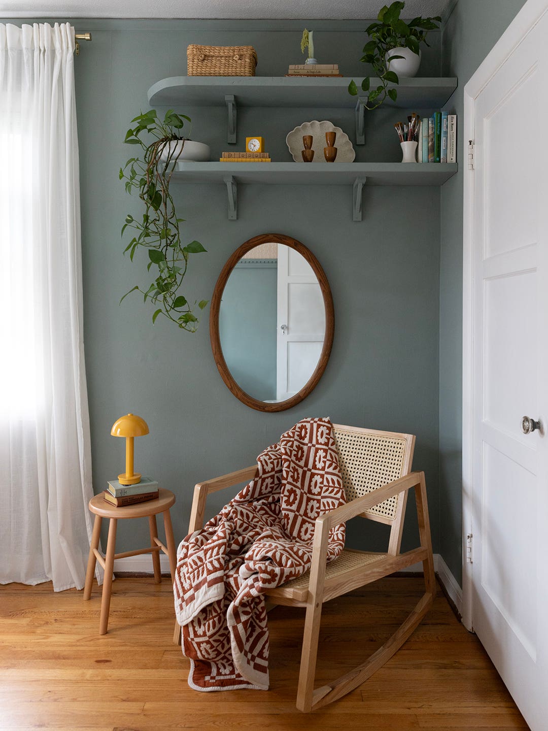 rocking chair in corner