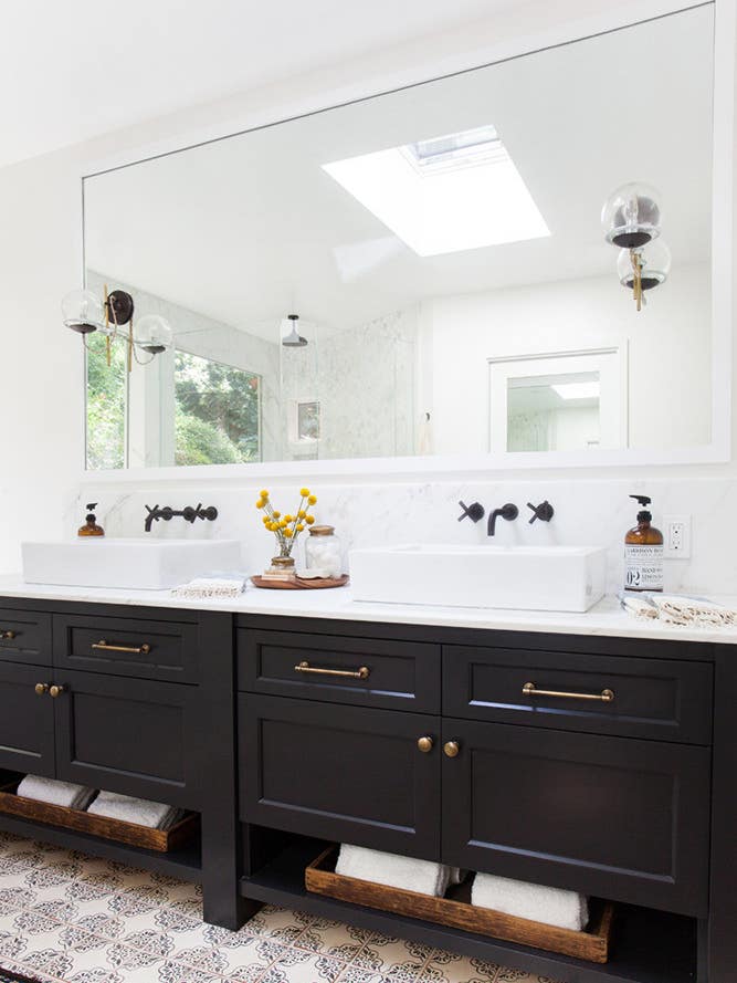 Brown and White Bathroom