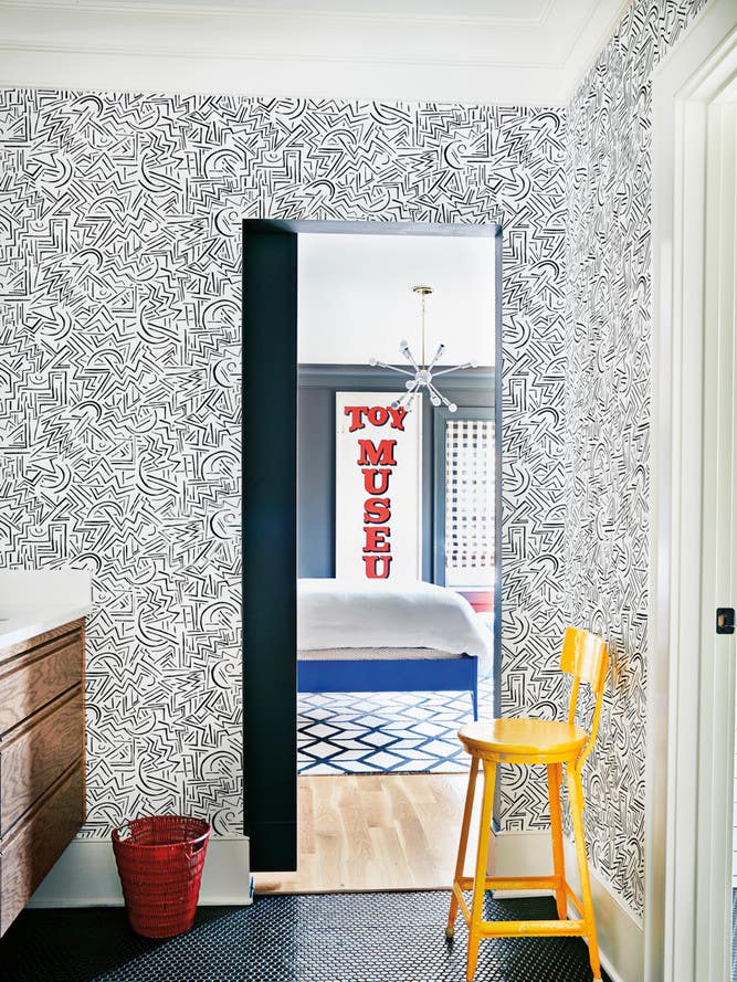 Black and White and Yellow Entryway
