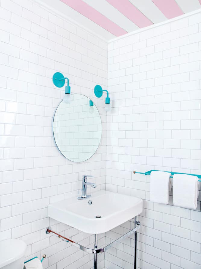 Pink and White Bathroom