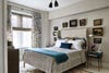 gallery wall around headboard
