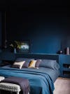 moody blue bedroom