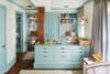 blue colored bedroom storage