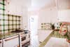 plaid green kitchen