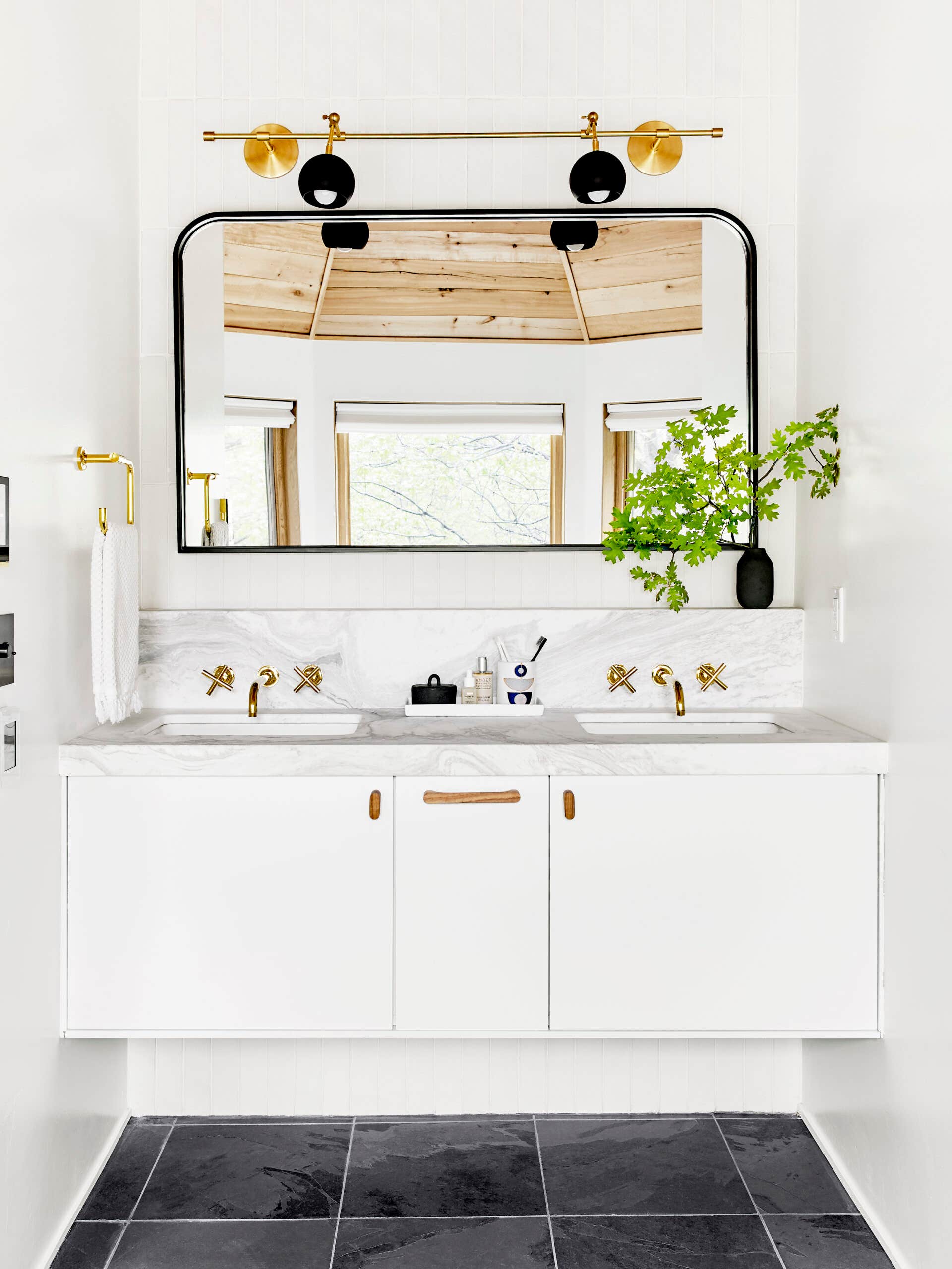 white bathroom vanity