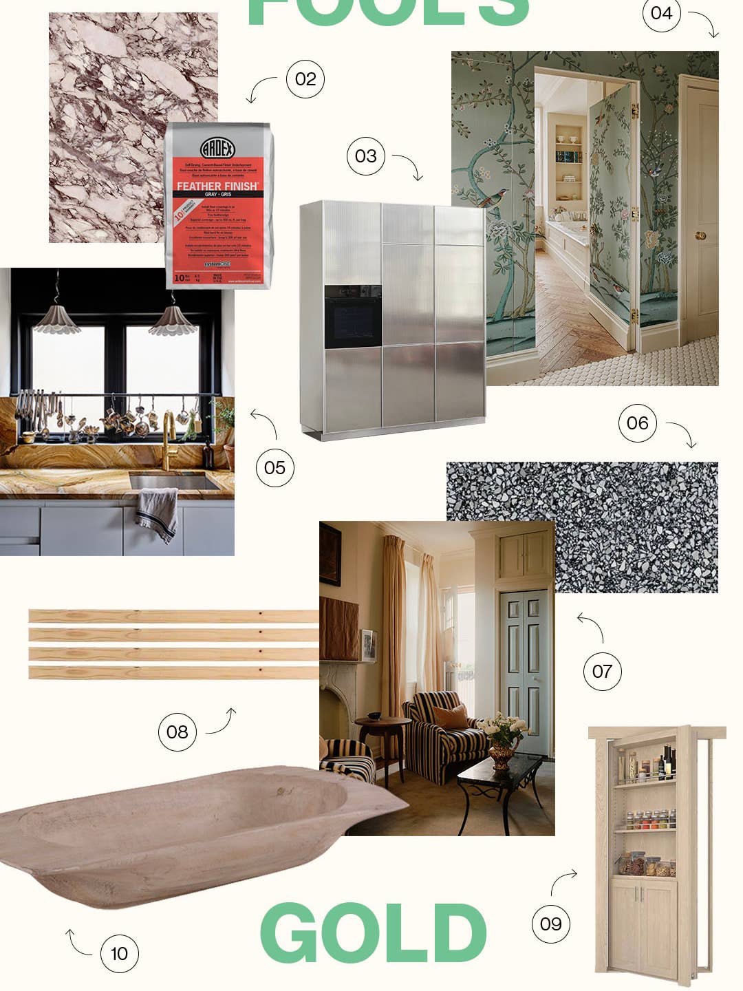 moodboard of home design optical illusions