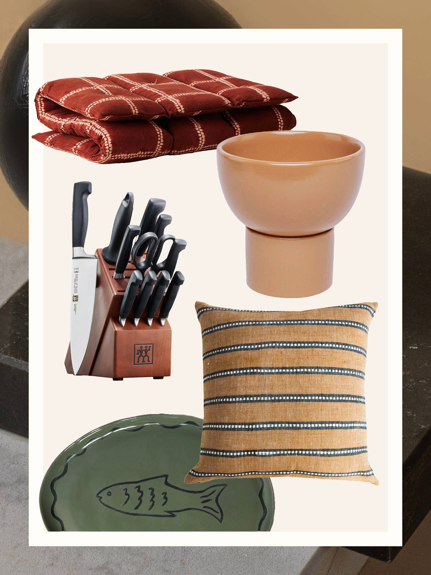 items on backdrop