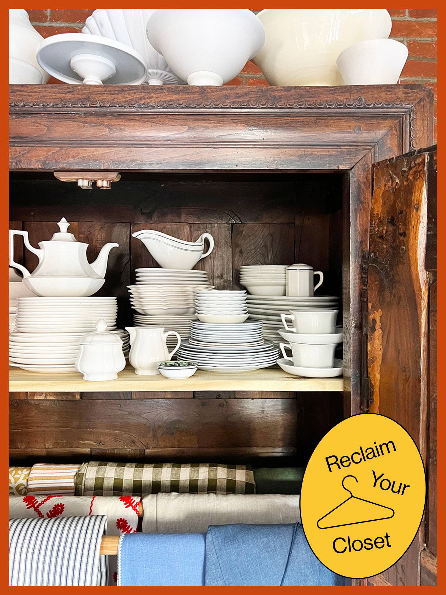 white dishes inside cabinet