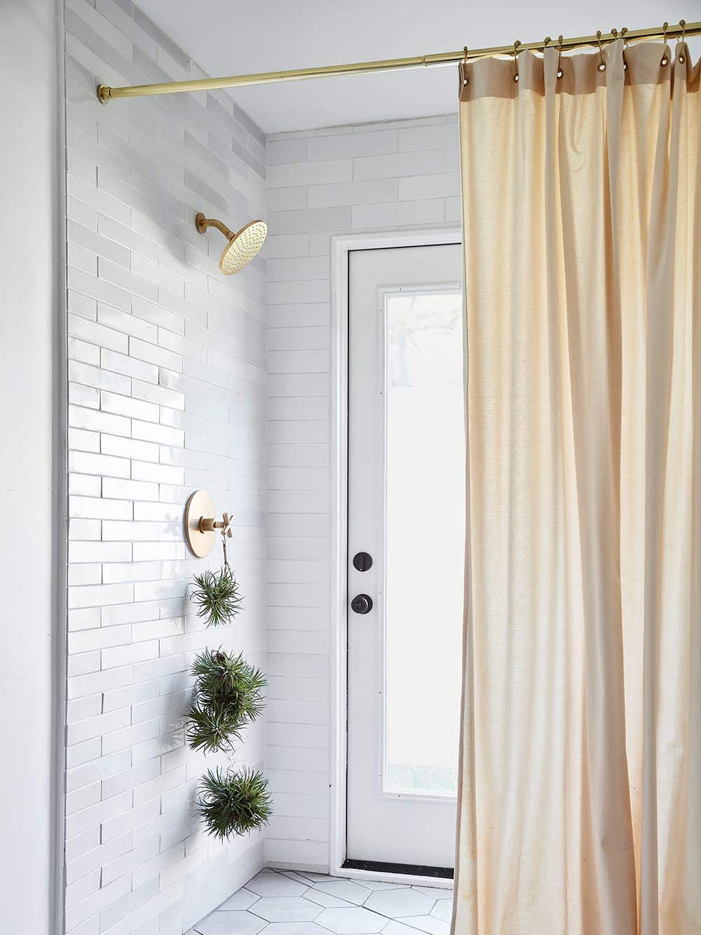 zen white subway tile shower