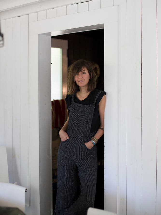 leanne ford leaning in a doorway