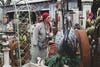 Woman shopping in an antique market