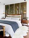 mural behind headboard