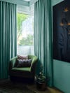 curtains in corner of room