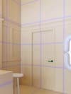 yellow and purple gridded room