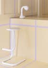 white stool at check out counter
