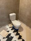 partially paintedbathroom floor
