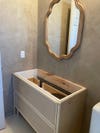 partially assembled vanity