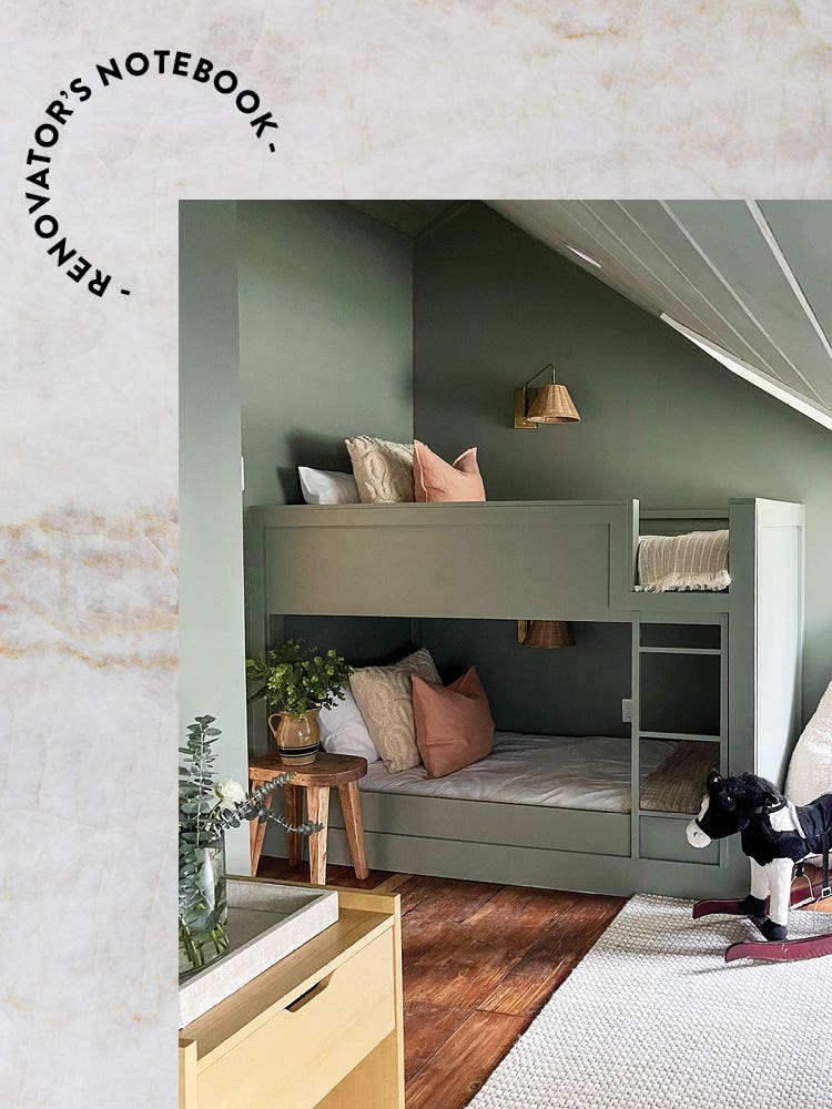 green bunk bed
