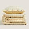 yellow check duvet cover