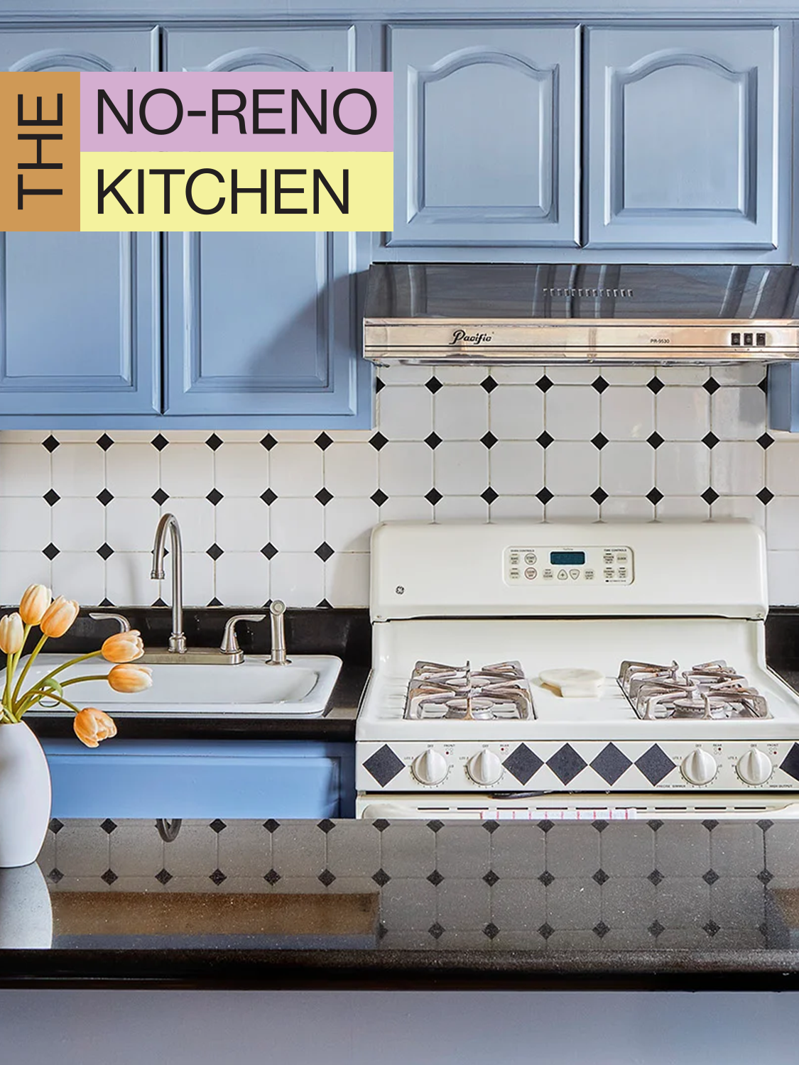 blue kitchen cabinets
