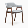 Gray and wood armchair